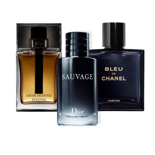 Combo de 3 Perfumes: Sauvage Dior, Bleu de Chanel y Dior Homme Intense - 100ml