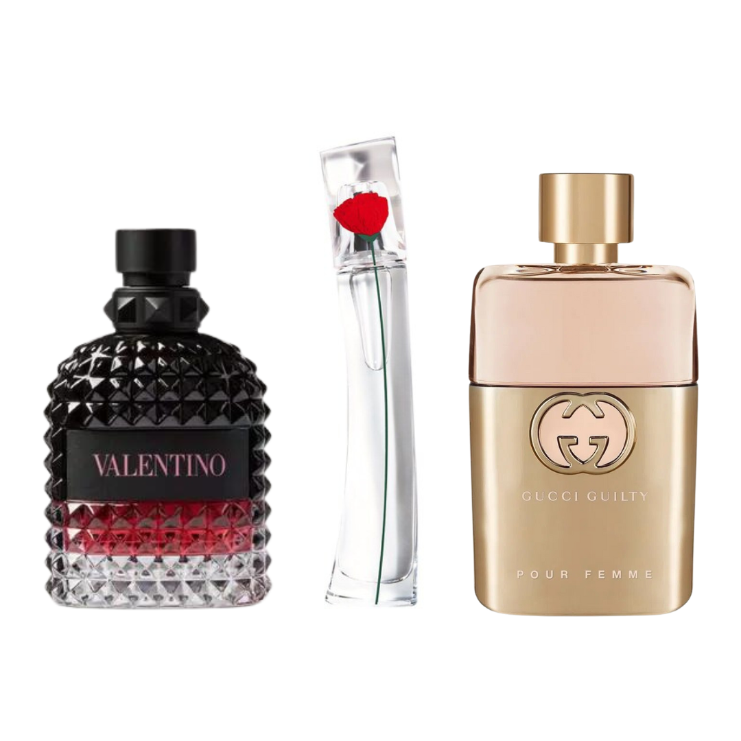 Combo de 3 Perfumes: Gucci Guilty, Valentino Intense y Flower By Kenzo - 100ml