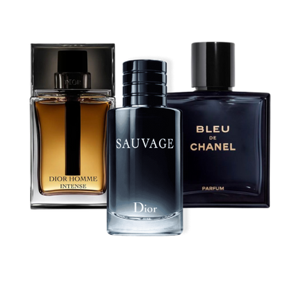 Combo de 3 Perfumes: Sauvage Dior, Bleu de Chanel y Dior Homme Intense - 100ml