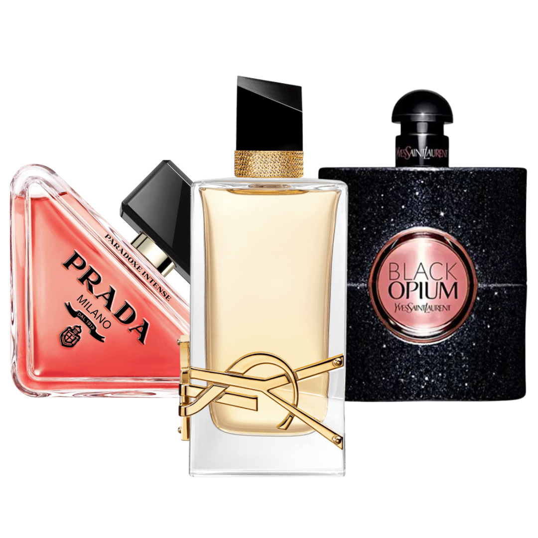 Combo de 3 Perfumes: Prada Paradoxe, Black Opium Yves Saint Laurent y Libre - 100ml