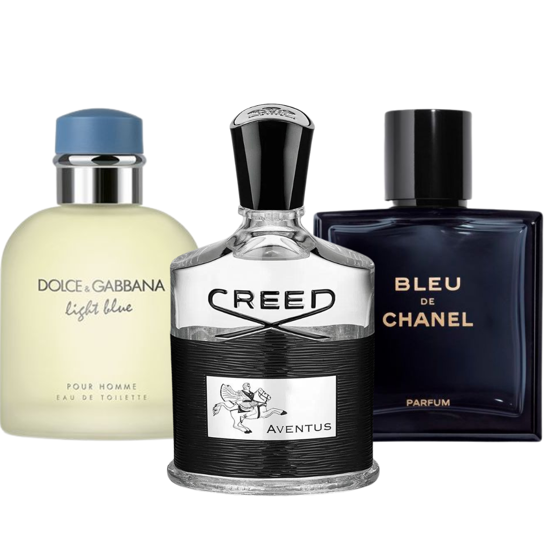 Combo de 3 Perfumes: Bleu de Chanel, Creed Aventus y Light Blue - 100ml