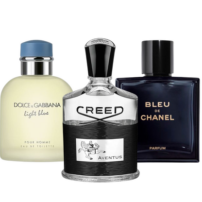 Combo de 3 Perfumes: Bleu de Chanel, Creed Aventus y Light Blue - 100ml